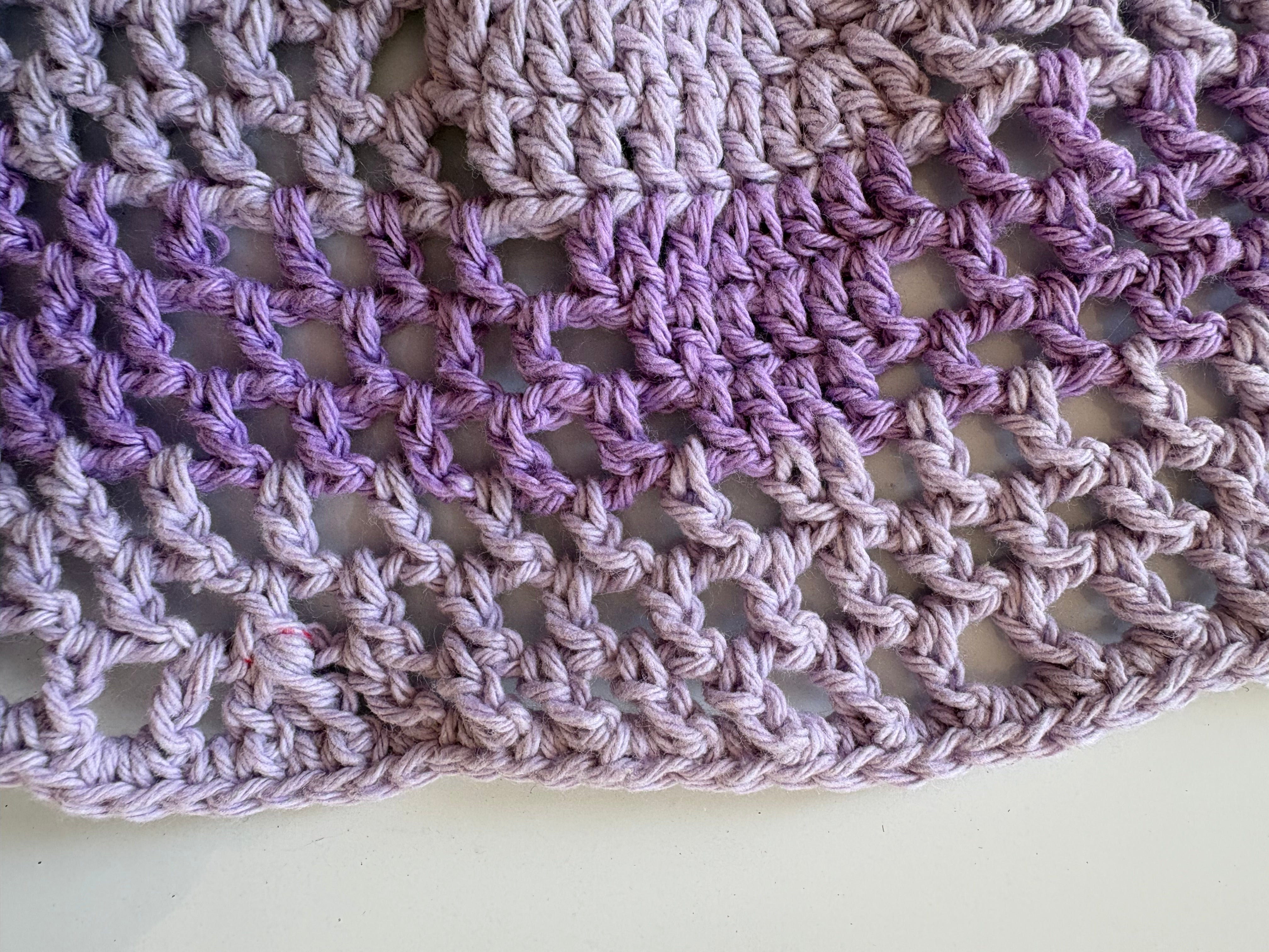 直径60cm ハンドメイドかぎ針編みテーブルクロス 上品なライラックカラー